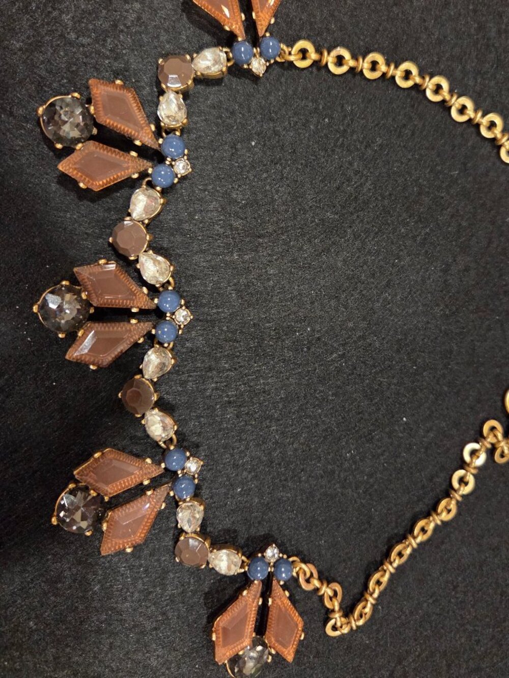 Vintage 90s J Crew Delicate Blue and Blush Statement Necklace